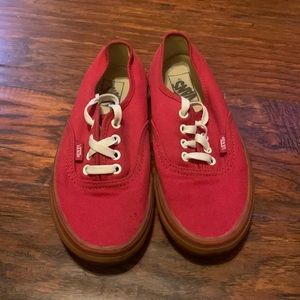 Red with gum sole vans originals